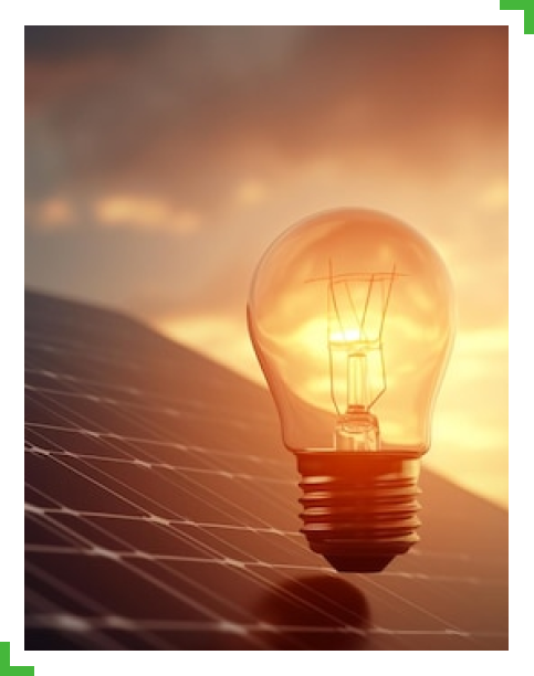 solar panel powering a bulb